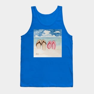 Flip flops off at the beach Tank Top